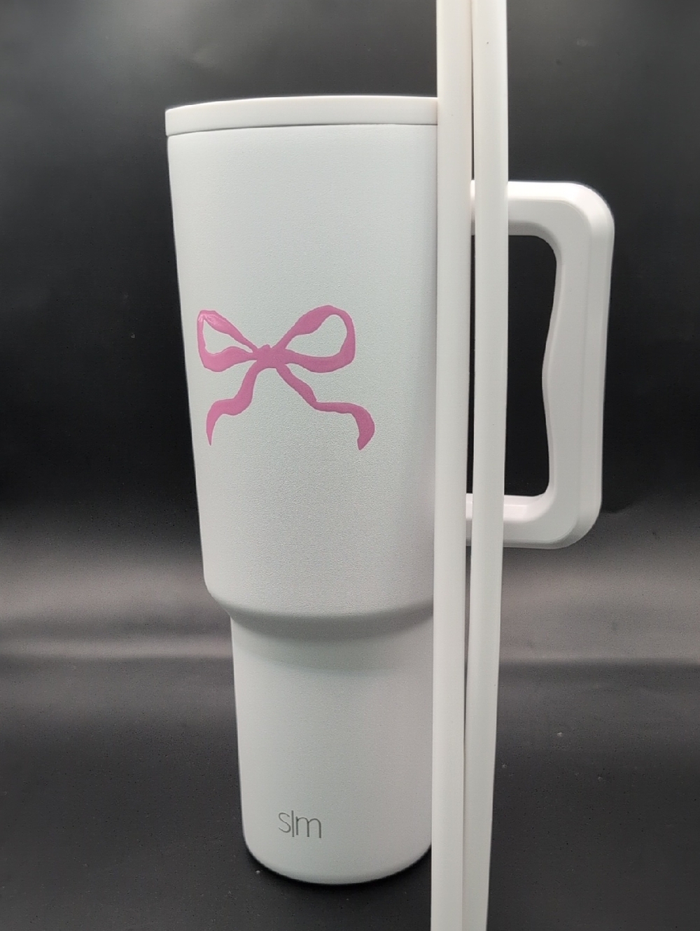 SIMPLE MODERN 40oz Trek Tumbler in White with Pink Bow New in Box - Picture 5 of 11